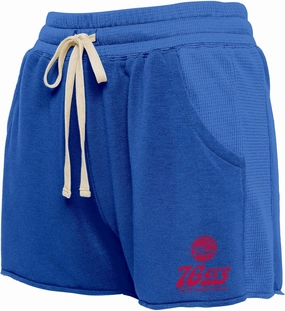 Junk Food Clothing x NBA 76Ers Womens Fabric Mix Short Basketball Graphic Shorts - Parent