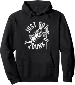 JUST GOT DUNK'D Basketball Jesus Dunking Pullover Hoodie