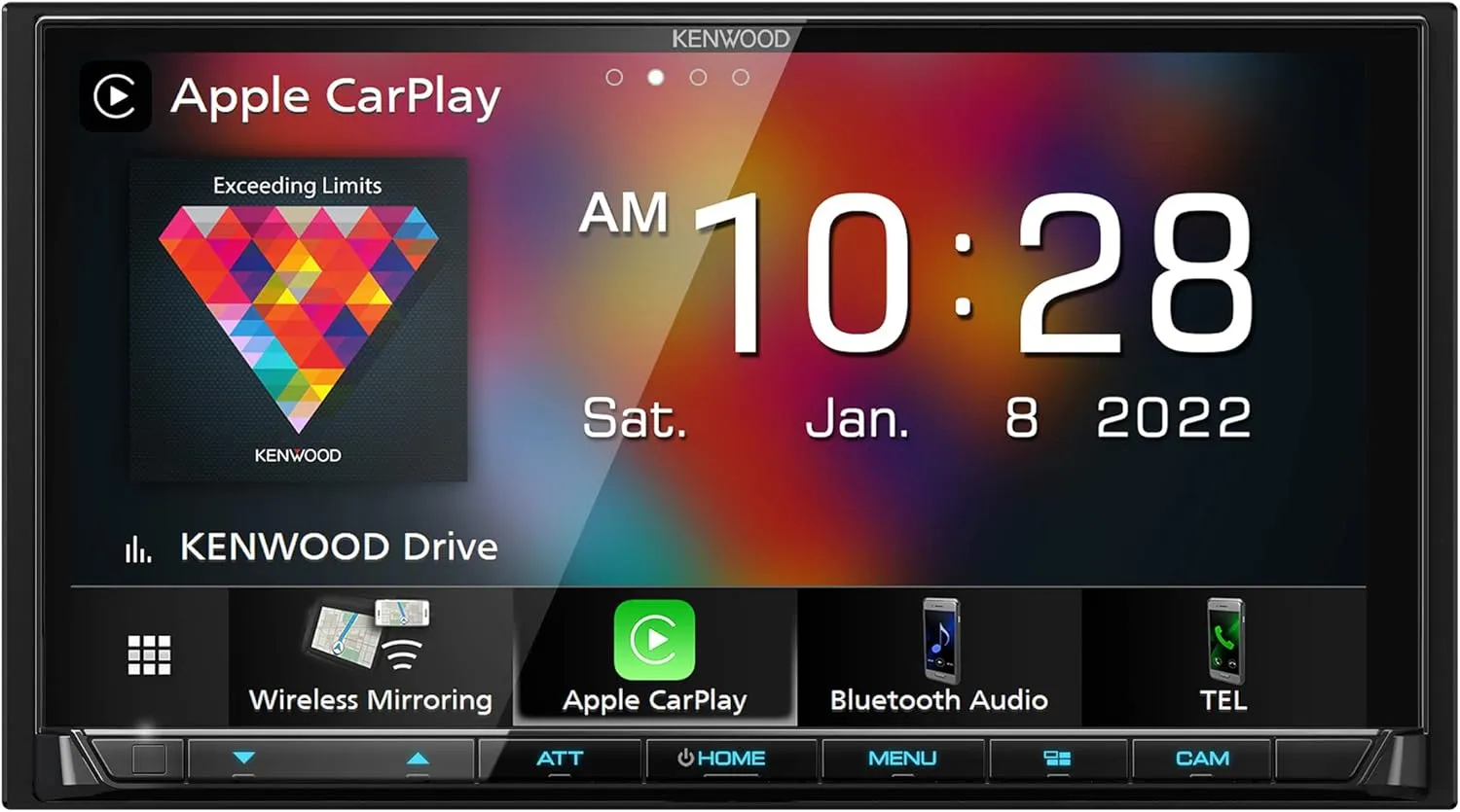 KENWOOD DMX9708S 6.95-Inch Capacitive Touch Screen, Car Stereo, Wired and Wireless CarPlay and Android Auto, Bluetooth, AM/FM Radio, MP3 Player, USB Port, Double DIN, 13-Band EQ, SiriusXM…