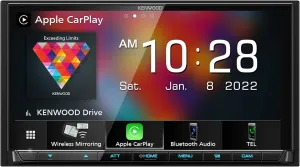 KENWOOD DMX9708S 6.95-Inch Capacitive Touch Screen, Car Stereo, Wired and Wireless CarPlay and Android Auto, Bluetooth, AM/FM Radio, MP3 Player, USB Port, Double DIN, 13-Band EQ, SiriusXM…