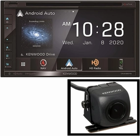 Kenwood Excelon DNX697S 6.8" Clear Resistive Touch Panel Navigation DVD Receiver with Bluetooth & HD Radio | Garmin Navigation | with Apple CarPlay and Android Auto | Plus CMOS-130 Rearview Camera