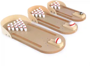 KESYOO 2 Sets Mini Desktop Bowling and Basketball Game Set Interactive Educational Wooden for Relief and Family Fun Set for Home Bars and Schools