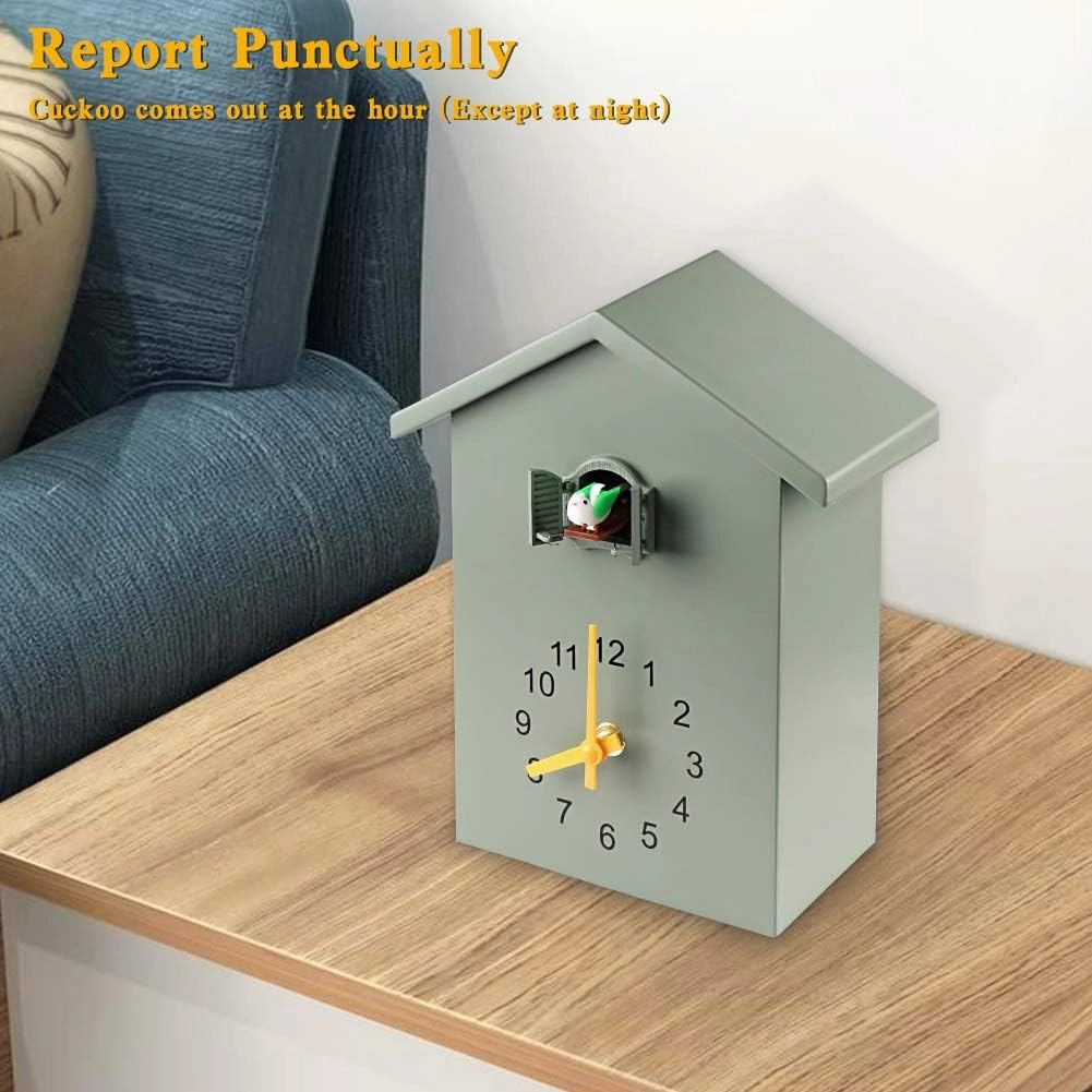 KEYPOWER Cuckoo Clock Cuckoo Wall Clock,Cuckoo Bird Voices Call, Design Clock Pendulum, Bird House, Wall Art Home Living Room Kitchen Office Decoration (Green)
