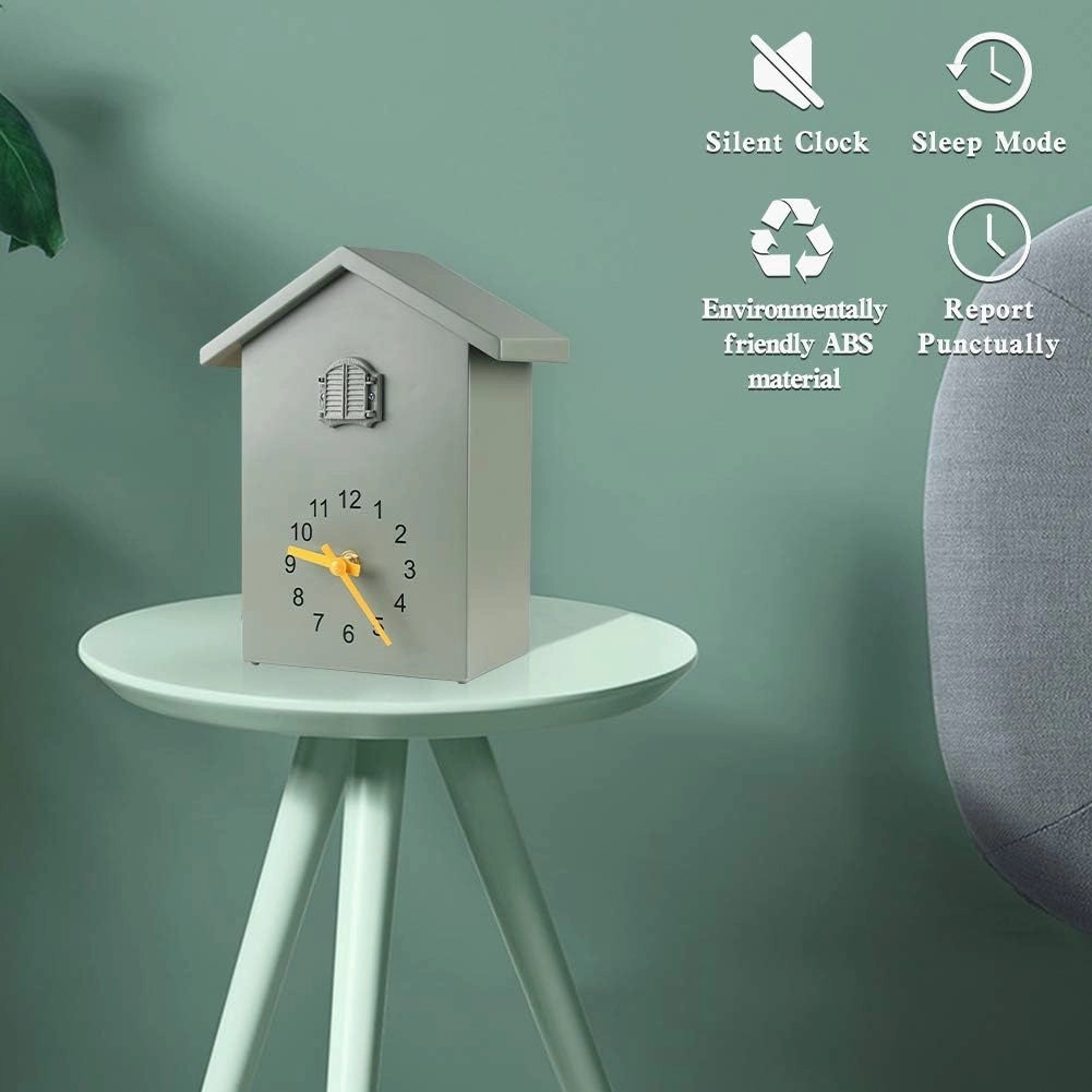 KEYPOWER Cuckoo Clock Cuckoo Wall Clock,Cuckoo Bird Voices Call, Design Clock Pendulum, Bird House, Wall Art Home Living Room Kitchen Office Decoration (Green)