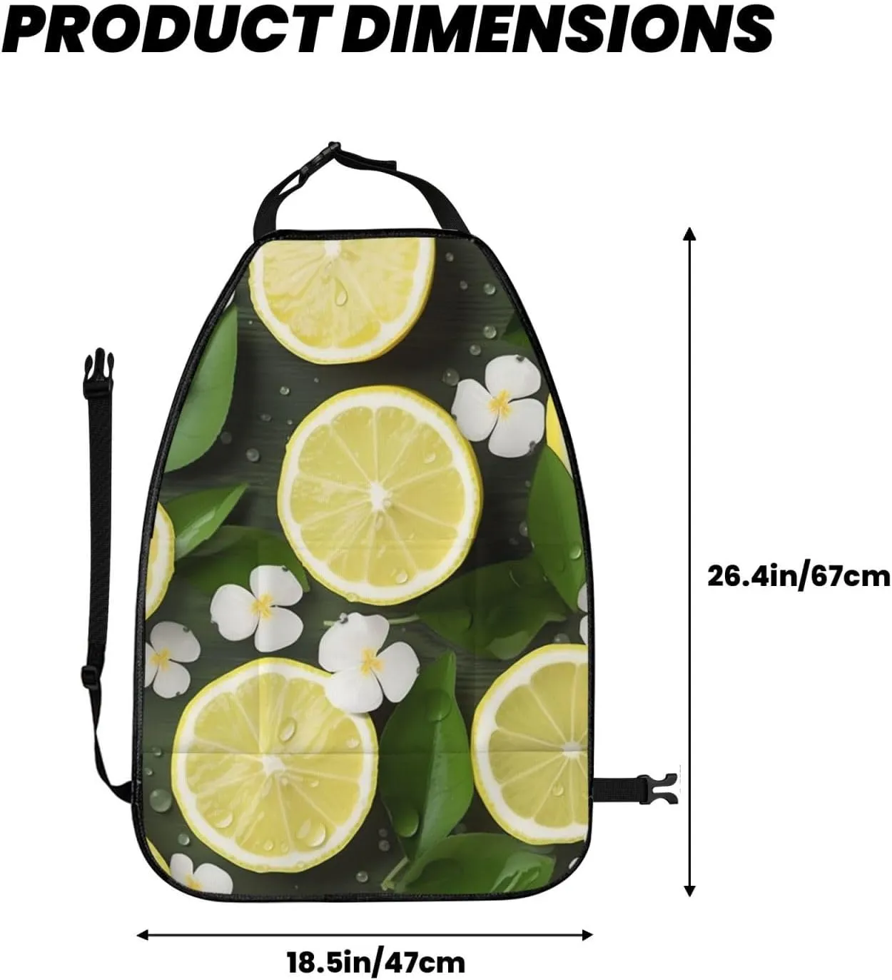 Kick Mat Back Seat Protector for Car 2 Pack Extra Large Car Back Seat Cover with 3 Storage Pockets Waterproof Seat Back Protector Fresh Lemon Backseat Car Organizer for Trucks SUV