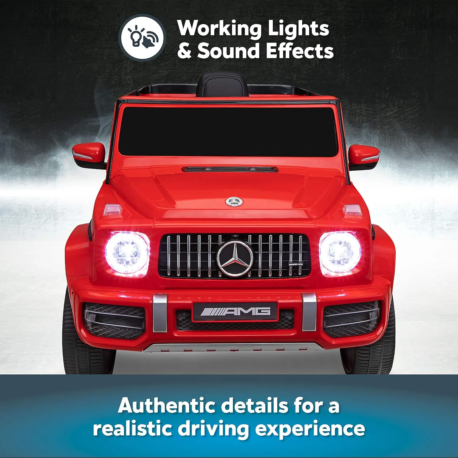 Kid Trax Electric Kids Luxury Mercedes Benz AMG G63 Car Ride-On Toy, 6 Volt Battery, Remote Control, Ages 3-5 Years, Red
