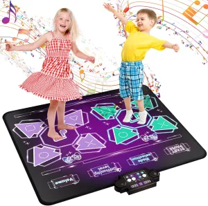 Kids Dance Mat Toys - 2-Player Dance Pad Gifts for Girls Boys Toddlers 3 4 5 6 7 8 9   Year Old Electronic Dancing Mat Floor Games Toy with Music Light Christmas Birthday Gift (Purple)