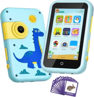 Kids Smart Phone Toys with 4" Touchscreen, Dual Camera & AR STEM Alphabet Learning, WiFi Play Phone for Boys & Girls 3-10, Music Puzzle-Games Toddler Cell Phone Toy, Ideal Christmas & Birthday Gift