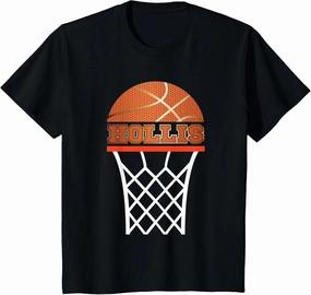Kids Basketball Apparels Boy Custom Name Hollis, Youth Shirt T-Shirt