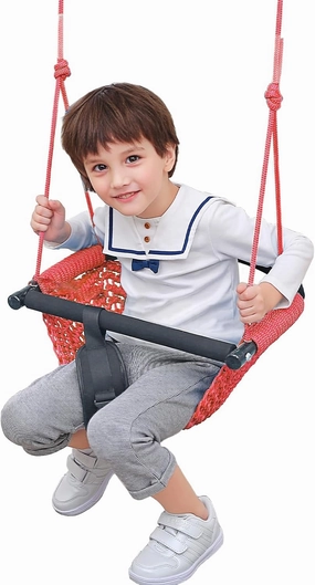 Kids Swing Seats Indoor Hand-Made Kids Swing with Adjustable Rope Outdoor Swing Seat Tree Swing Seat for Kids for Backyard Swing Seat for Kids for Playground Child Swing for Outside(Red)