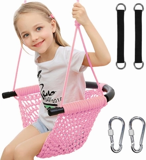 Kids Tree Swing Seat for Kids Rope Swing Seat, Indoor Swing for Kids Outdoor, Backyard Swing Tree Swing Seat Door Swing (Pink)