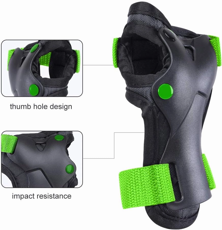 Kids/Youth Knee and Elbow Pads with Wrist Guards Protective Gear Set for Skating Skateboarding Cycling Biking Scooter and Multi Sports