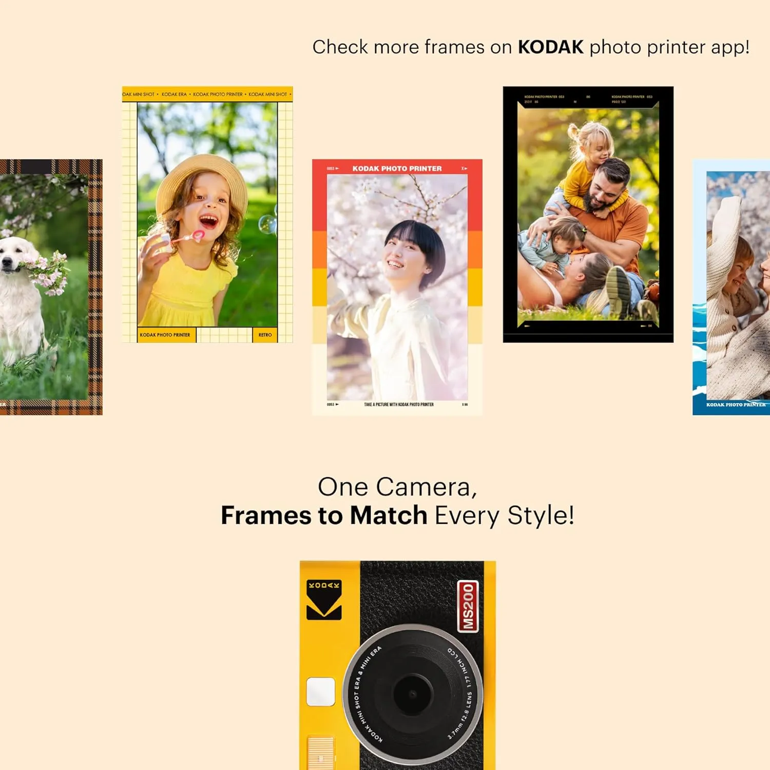 KODAK Mini Shot 2 ERA 4PASS 2-in-1 Instant Camera and Photo Printer (Black, Camera   Initial 8 Sheets   60 Sheets   Accessories)