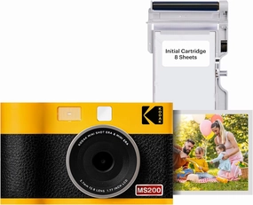 KODAK Mini Shot 2 ERA 4PASS 2-in-1 Instant Camera and Photo Printer (Yellow, Camera   8 Sheets)