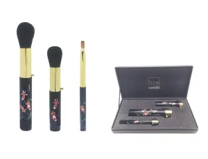 Kumano Portable Makeup Brush Set （sets of 3 brushes） with Makie “Goldfish”