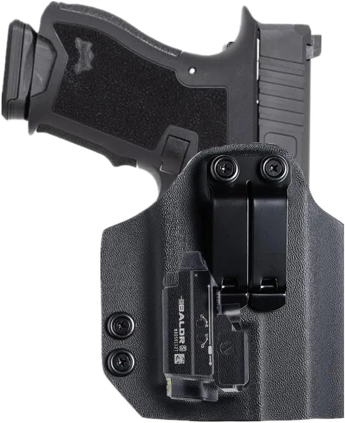 Kydex IWB Holster for Glock 17, 19, 45, Taurus G2C, G3C, G3, w/Olight Baldr S, Baldr Mini Tactical Flashlight, Concealed Carry