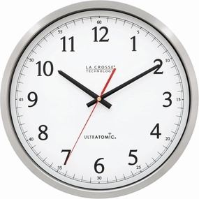 La Crosse Technology 404-1235UA-SS 14 Inch UltrAtomic Analog Stainless Steel Wall Clock
