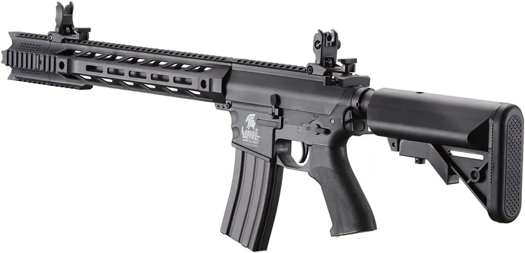 Lancer Tactical Gen 2 Durable Airsoft M4 SPR Interceptor AEG Polymer- Full/Semi-Auto, 1000 Rounds Bag of 0.20g BBS, Battery& Charger Included