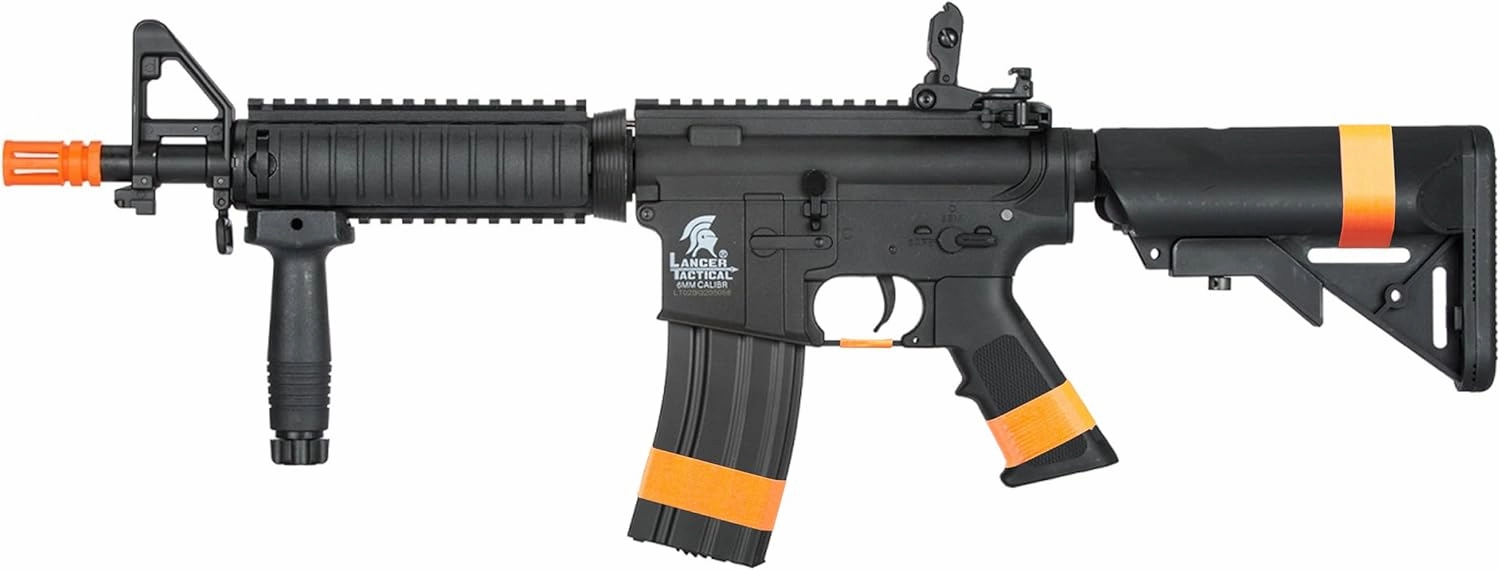 Lancer Tactical Gen 2 Airsoft Rifle MK18 CQB M4 GEN 2 Polymer- Electric Full/Semi-Auto Airsoft AEG Rifle with 0.20g BBS, Charger and Battery- California Compliant