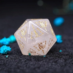 LANGWEI D&D Dice Set Pretty Natural White Crystal Polyhedral Role Playing Dice for Dungeons and Dragons RPG MTG Pathfinder Shadowrun, Creative Gift