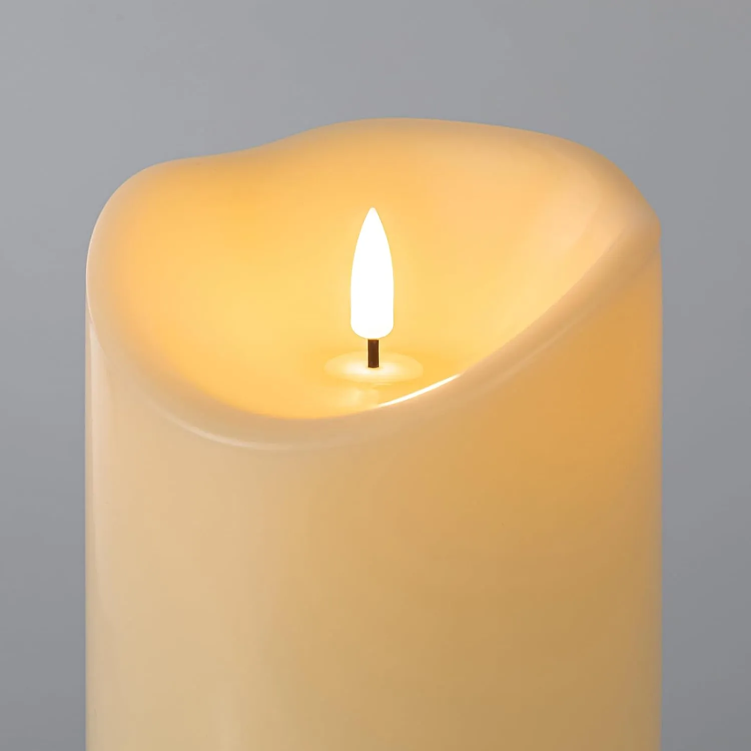 Large Flickering Flameless Candles with Remote, 4"x 9"Battery Operated Candles with Timer, Ivory Fake LED Pillar Candles for Outdoor Lanterns Porch, Set of 2