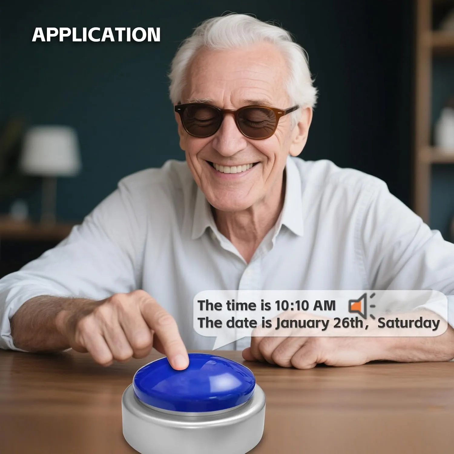 Large Talking Button Clock, Talking Alarm Clock Tells Time, Day and Date, Talking Alarm Clock with Volume Control, Alarm Gift for Clock for Mother,Father,Seniors,Elderly,Blind People