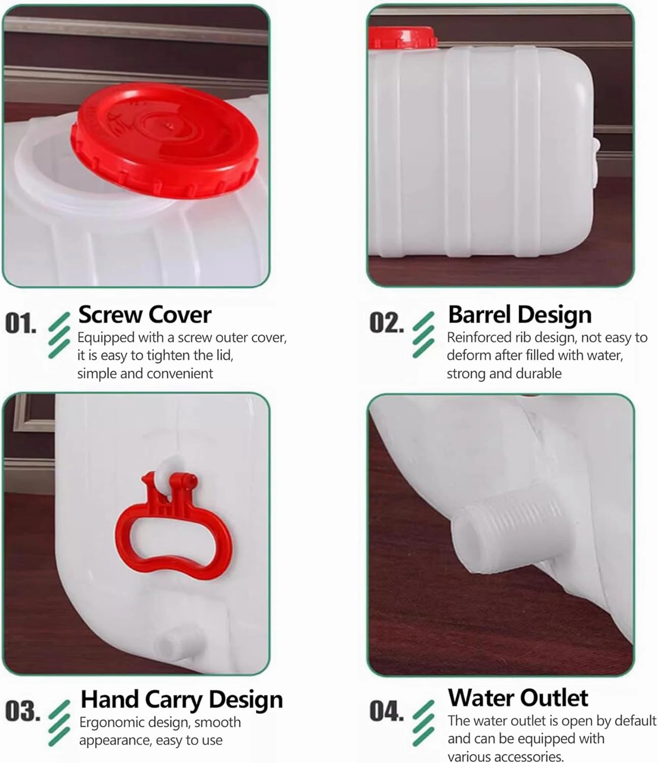 Large Capacity Water Container Plastic Water Tank with Faucet and 3M Water Pipe, Heavy Duty Water Storage Carrier Portable Durable for Outdoor Hiking Emergency Self-Driving(Size:50L/13.2Gallon)