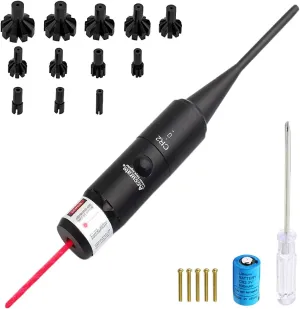 Laser Bore Sight Kit Multiple Calibers, Green/Red Dot Boresighter Set for .177 to 12GA .78 Caliber Rifle Handgun,12 adapters Bore Sighter Rifle Scope for Shotgun Pistol Hunting Tools