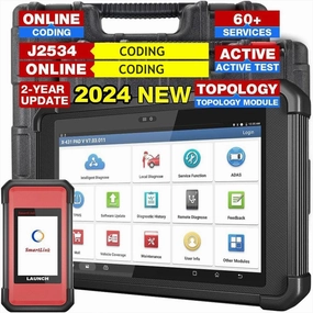 LAUNCH X431 PAD V Elite, 2025 New J2534 Protocol Tool, ECU Coding, Online Coding, Topology Map, Full Diagnostic Tool with CANFD/DOIP, Bi-Directional Control, 60  Services,HD Truck, 2 Years Free Update