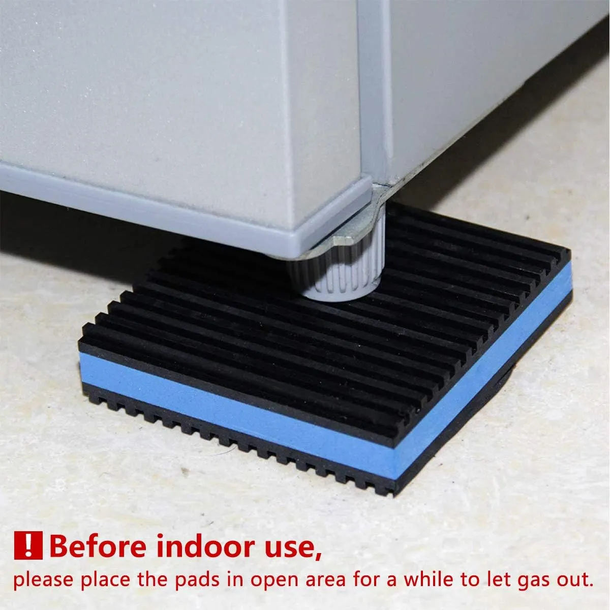 LBG Products Rubber Anti-Vibration Isolator Pads,Heavy Duty Blue EVA Pad for Air Conditioner,Compressors,HVAC,Treadmills etc (6'' X 6'' X 7/8'')