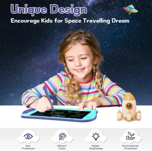 LCD Drawing Pad and Karaoke Machine with 2 Wireless Microphone Mini Portable Bluetooth Speaker with Colorful Lights for Kids and Adults, Birthday Gifts Toys for Girls and Boys