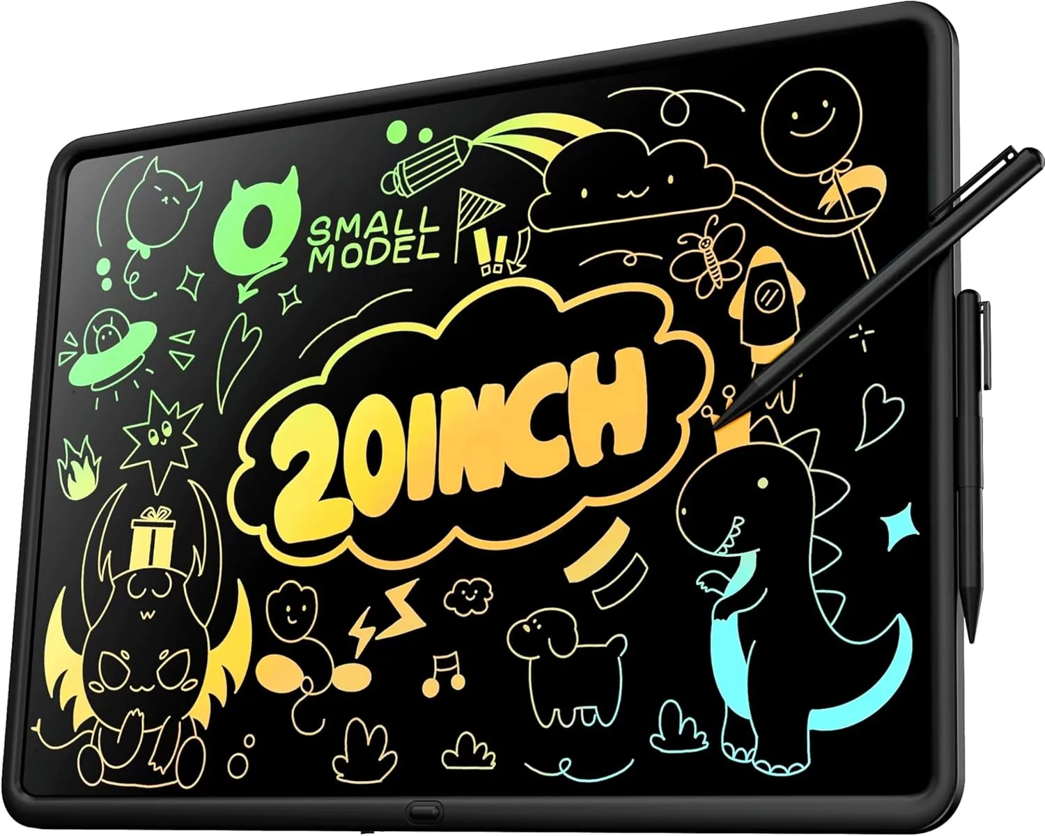 LCD Writing Tablet for Kids, 20 Inch Large Kids Drawing Pad, Rechargeable Painting for Two Kids Drawing Tablet, Doodle Board, Learning Toys for 3-12  Year Old Boys Girls Birthday Gifts, Black
