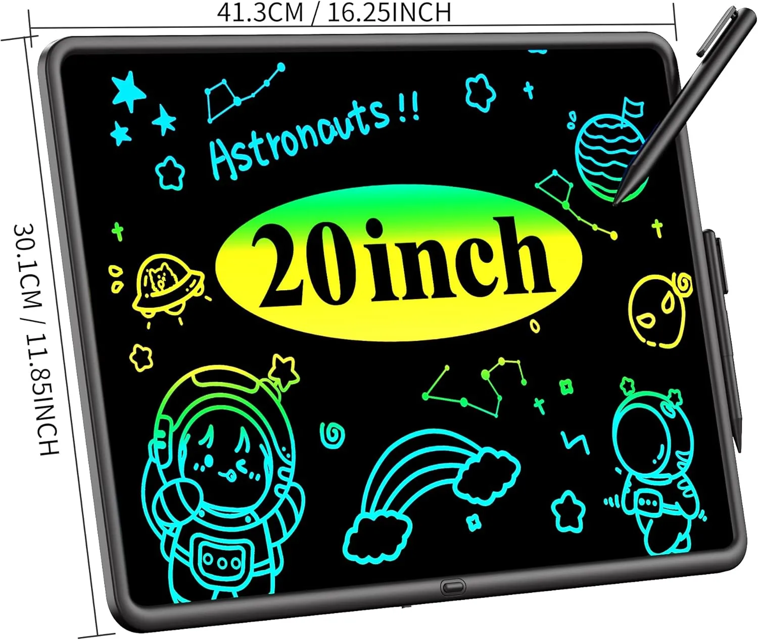 LCD Writing Tablet for Kids, 20 Inch Large Kids Drawing Pad, Rechargeable Painting for Two Kids Drawing Tablet, Doodle Board, Learning Toys for 3-12  Year Old Boys Girls Birthday Gifts, Black