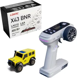 LDARC X43 RC Crawler, 1/43 Mini 4WD Rock Truck, 2.4G RC Electric Climbing Vehicle, Car Gifts for Teens Adults (RTR Version/Lemon Yellow)