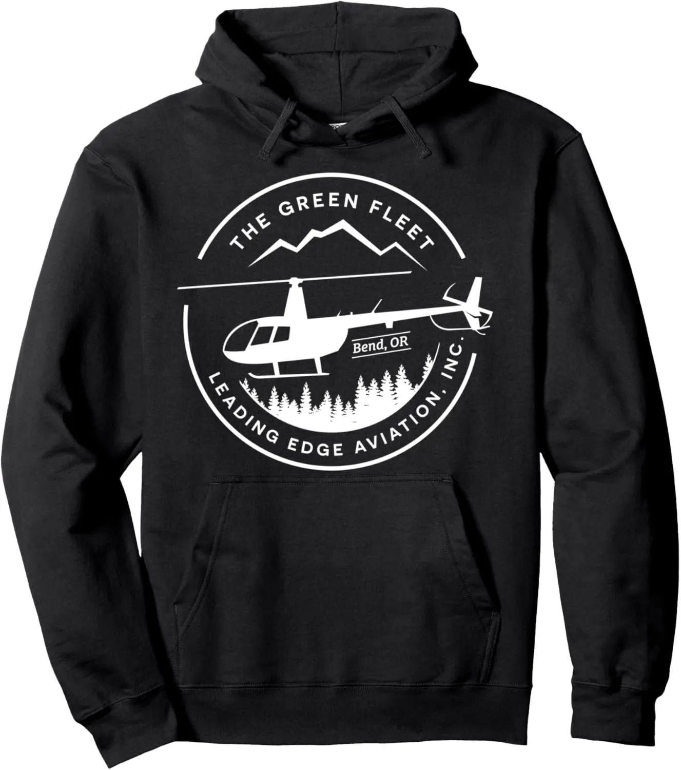 Leading Edge Aviation Helicopter T-Shirt Whit Logo Pullover Hoodie