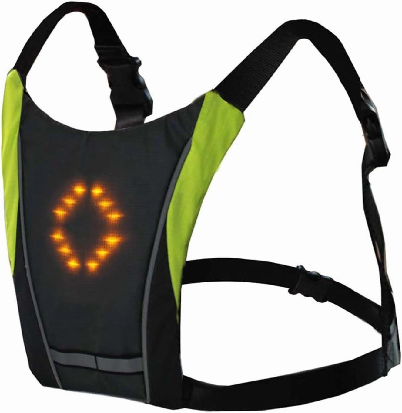 LED Turn Signal Safety Vest with Direction Indicator Adjustable Bike Pack Accessory USB Charging Guiding Light for Night Riding Walking Cycling Gear LED Glowing Reflective Backpack