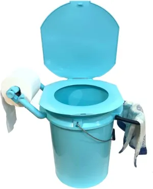 LEE FISHER SPORTS Camping Toilet, Portable Toilet with Toilet Paper, Accessory Holder-Great for Fishing, Boating, Camping, Hunting, Hiking, Outdoor Activities. (Toilet Paper, Accessory not Included)