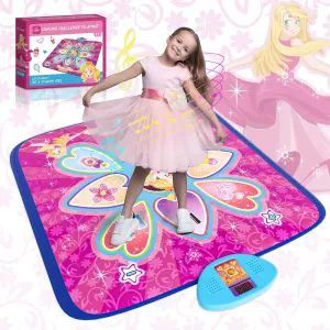 Lehoo Castle Dance Mat for Girls, for Kids Teens, Dance Mixer Rhythm Step Play Mat for Girls, Dance Game Toy for Kids, Dance Pad with 7 Modes LED Light Adjustable Volume Built-in Music