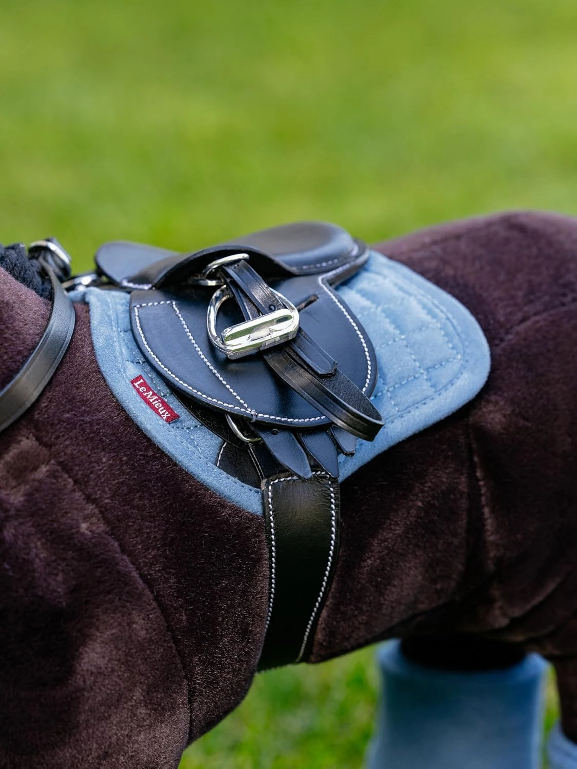 LeMieux Toy Pony Saddle Pad for Toy Pony - Soft Suede & Cotton Lining - Suitable for Ages 3 Years   - Gift for Kids - Ice Blue