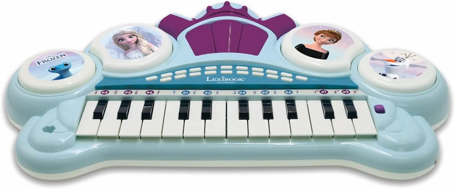 Lexibook, Frozen, Elektronisches Keyboard mit Sitz, Mikrofon, MP3-Player, Sound Player, Demo-Musikstücken, Blau/Lila, K707FZ