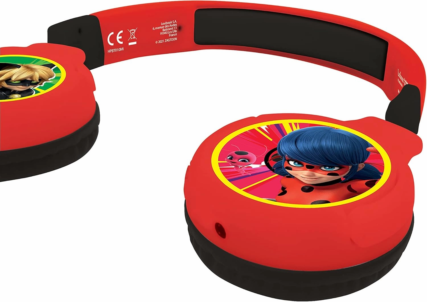 Lexibook, Miraculous Ladybug Cat Noir, 2-in-1 Bluetooth Headphones for Kids - Stereo Wireless Wired, Kids Safe, Foldable, Adjustable, HPBT010MI