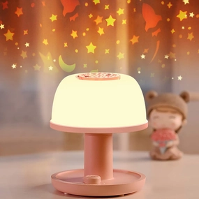 LICKLIP Toddler Night Light Lamp, Dimmable LED Bedside Lamp with Star Projector, Kids Lights Timer Design & Color Changing, Portable Rechargeable Cute Gifts for Children Bedroom