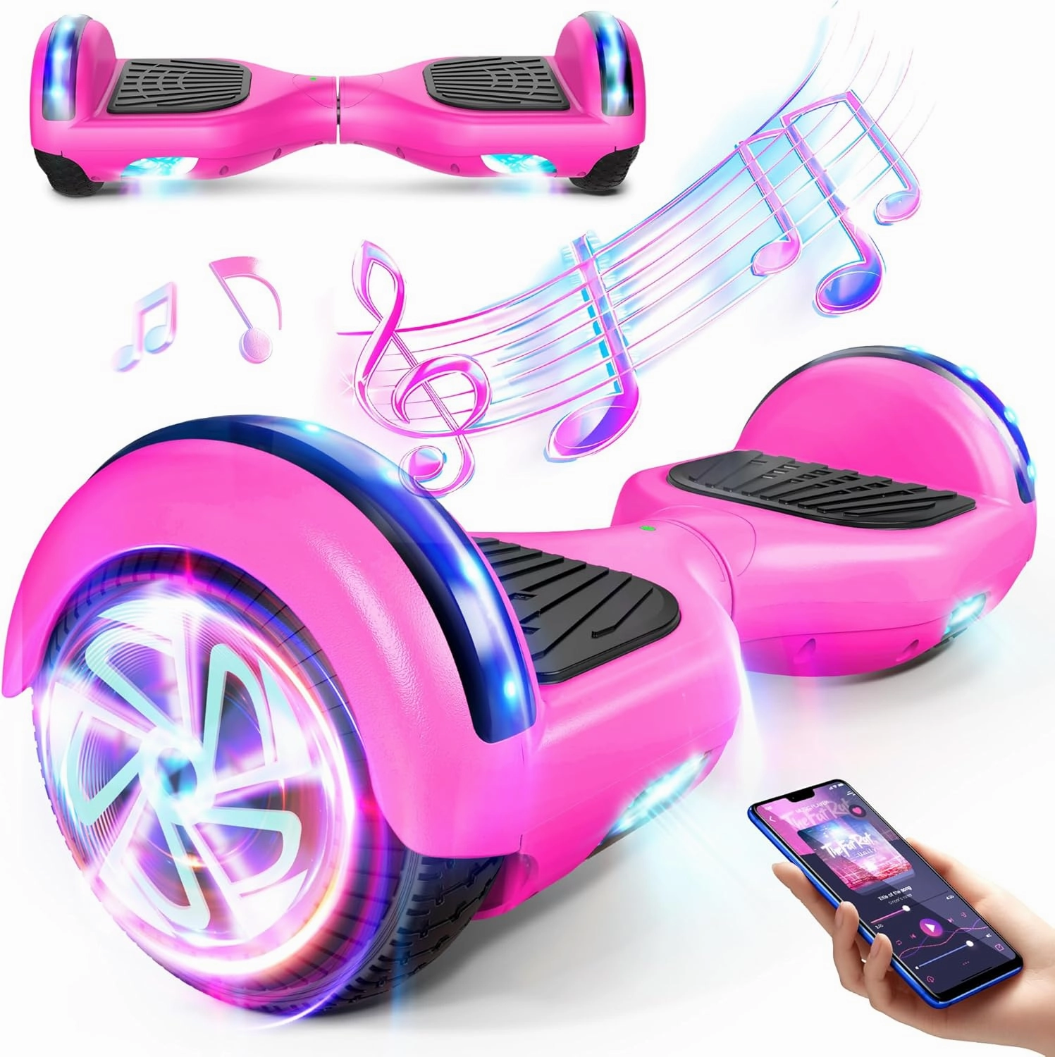 LIEAGLE Scooter, 6.5" Scooters With Dynamic LED Lights & All Terrain Wheels, 2 * 300W Dual Motors, For Adults Boys Girls Kids Ages 6 