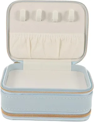 LIFKOME Box Necklace Jewelry Large Case Storage Holder Velvet Rings Flannel Sky-blue