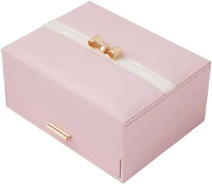 Light Luxury Double Layer Jewelry Box – Elegant Leather Storage Organizer for Rings, Necklaces, Earrings & Watches – Perfect Gift for Women & Girls