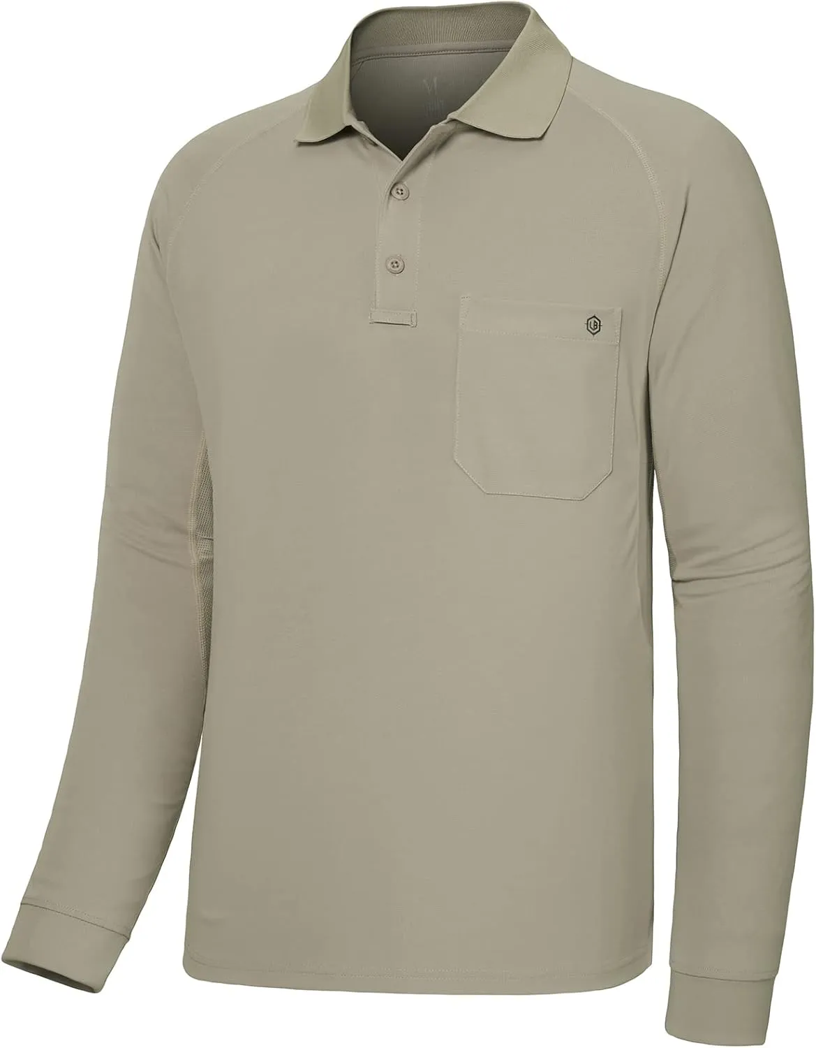 Lightbare Men’s Performance Polo Shirt Moisture Wicking Quick Dry Tactical Pique Shirts Hiking Fishing Golf UPF 50