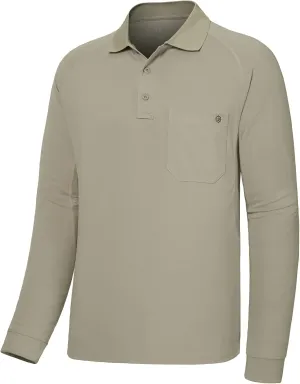 Lightbare Men’s Performance Polo Shirt Moisture Wicking Quick Dry Tactical Pique Shirts Hiking Fishing Golf UPF 50