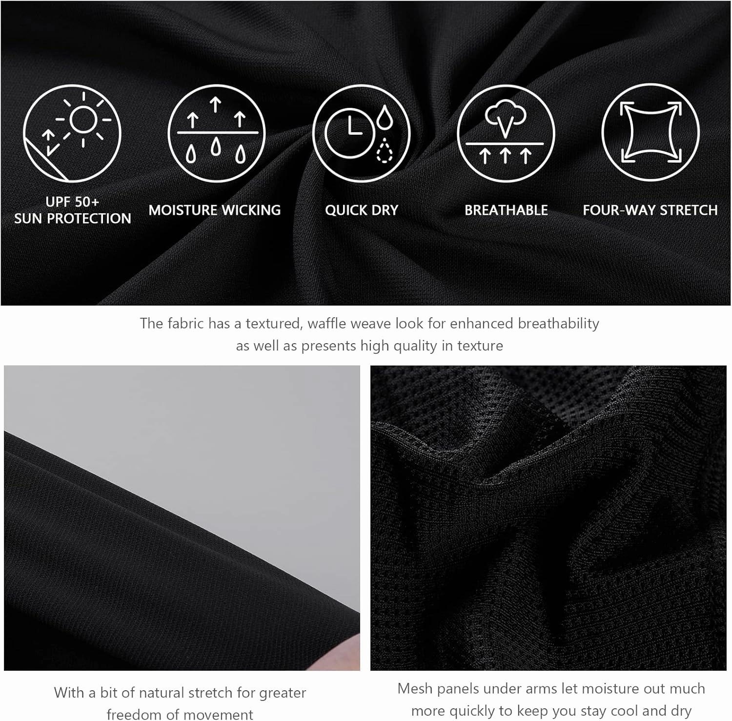 Lightbare Men’s Performance Polo Shirt Moisture Wicking Quick Dry Tactical Pique Shirts Hiking Fishing Golf UPF 50