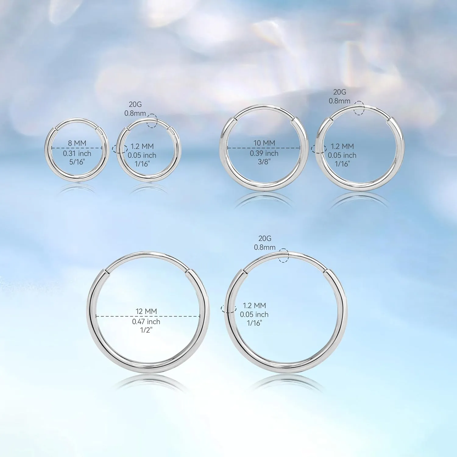 Limerencia G23 Titanium Slim Huggie Hoop Earrings, Hypoallergenic F136 Implant Grade Pure Titanium for Sensitive Ears
