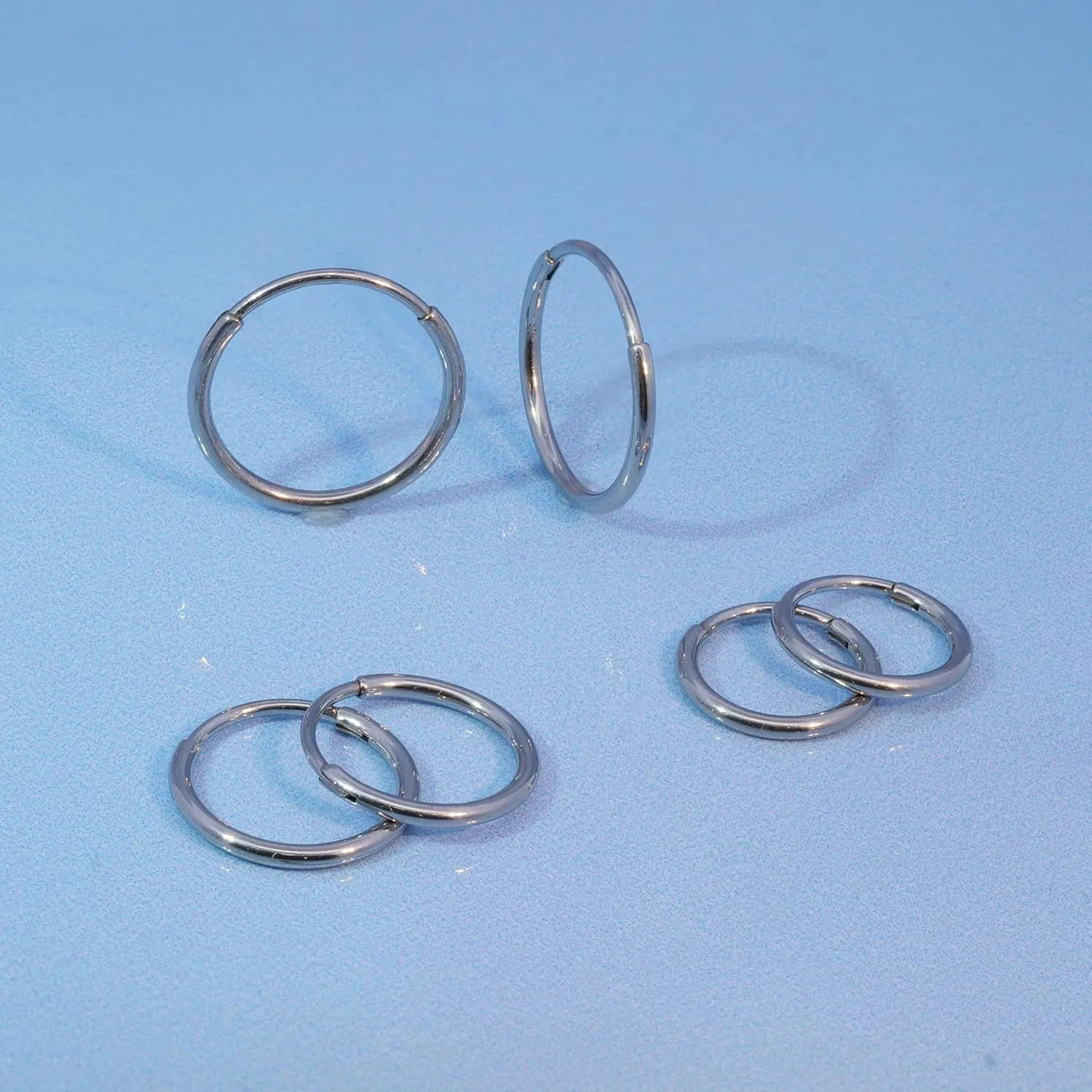 Limerencia G23 Titanium Slim Huggie Hoop Earrings, Hypoallergenic F136 Implant Grade Pure Titanium for Sensitive Ears